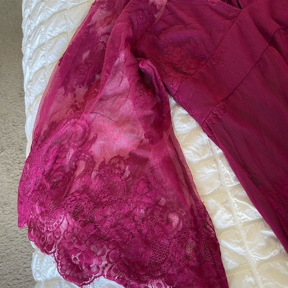 Jen’s Pirate Booty X Free People Magenta lace ethereal maxi dress - Picture 6 of 14